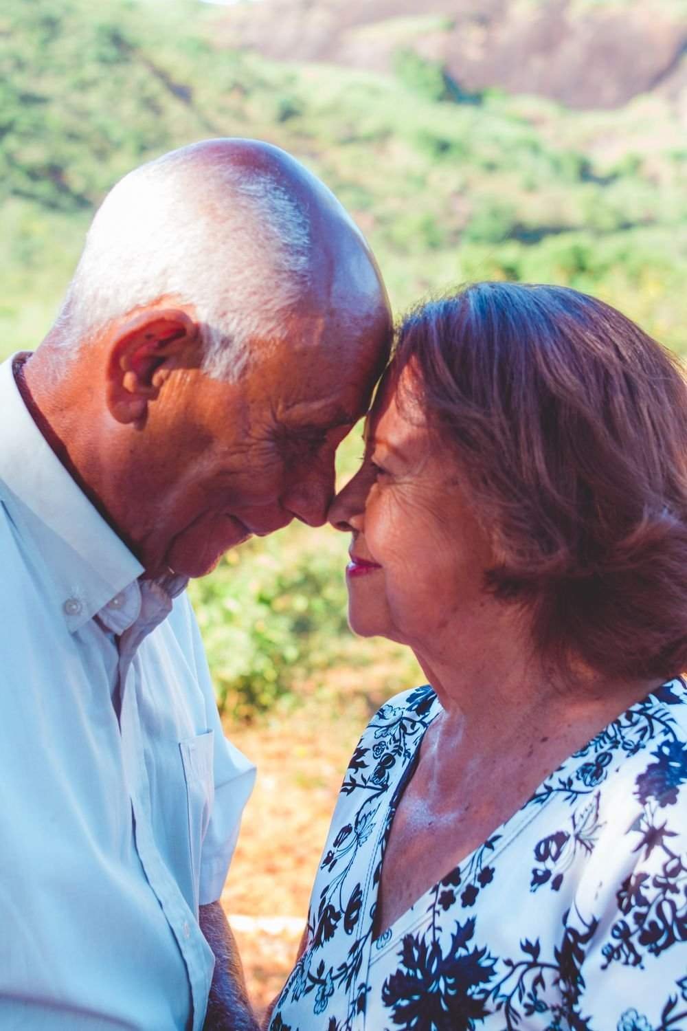 Senior couple together outdoors